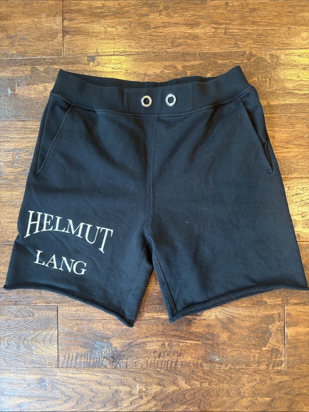 Helmut Lang Black Men's Logo Athletic Shorts